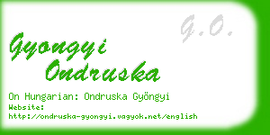 gyongyi ondruska business card