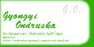 gyongyi ondruska business card